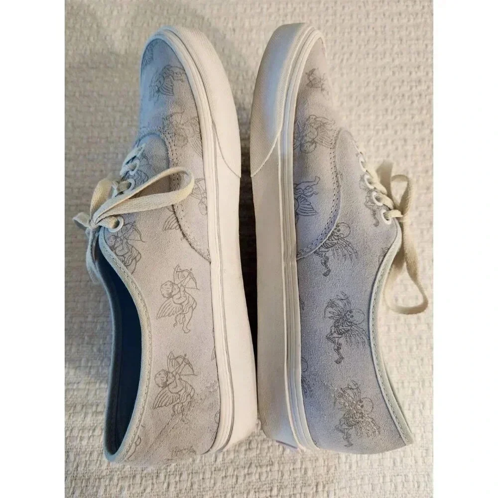 VANS Love You To Death Blue Cupid Skeleton Sneakers Men's Sz 8.5 Women's Sz 10